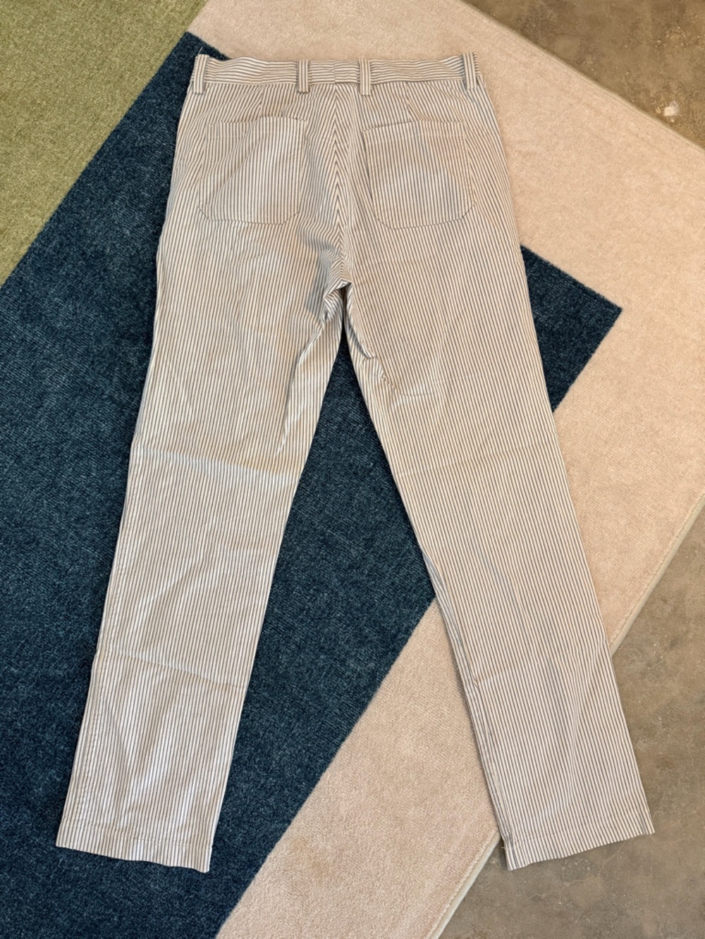 American Apparel Striped Cotton Chino Pants - Blue/White - Picture 8 of 10